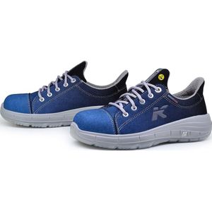 HKS Maxi Blue S3 dames werkschoenen - sneaker - veiligheidsschoenen - safety shoes - stalen neus - laag model - lichtgewicht - Vegan - blauw/zwart - maat 38