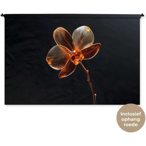 Wandkleed 180x120 cm - Wanddoek Orchidee - Doorzichtig - Bloem - Wandtapijt - Wandkleden