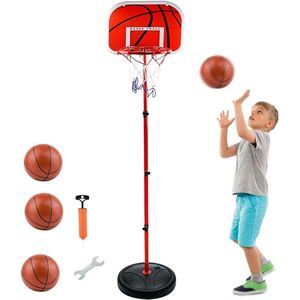 Basketbalpaal - Basketbalpaal Voor Binnen en Buiten – Basketbalring Met Standaard – Basket – Verstelbare Basketbal Paal Voor Kinderen - Met 3x basketbal En Ballenpomp