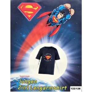 Superman shirt lange mouw - kinderen - maat 122/128