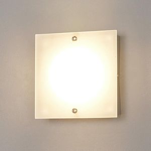 Lindby - LED wandlamp - 1licht - glas, metaal - H: 18 cm - wit - Inclusief lichtbron