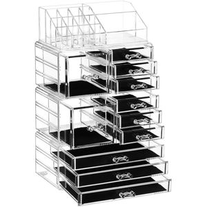 Unyqoos ® Uitgebreide Make-up Organisator met 11 Lades en 15 Vakken voor Cosmetica en Accessoires