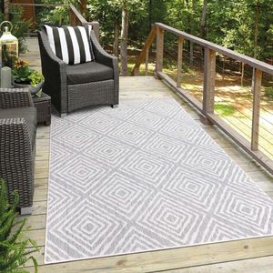 Tapijtenloods Sun In- & Outdoor Vloerkleed Laagpolig Grijs - 60x110 CM