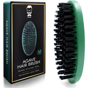 Antistatische baardstijlborstel - Vegan agave haren - Compact ontwerp