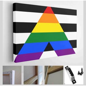 Seksuele identiteitstrots vlaggen ingesteld, LGBT-symbolen. Vlag gender sexe homo, transgender, biseksueel, lesbisch en anderen - Moderne kunst canvas - Horizontaal - 1681461886