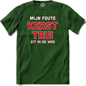 Mijn foute kerst trui zit in de was - T-Shirt - Heren - Bottle Groen - Maat L