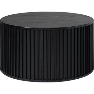 Olivine Redmer houten salontafel zwart eiken - Ø85 cm