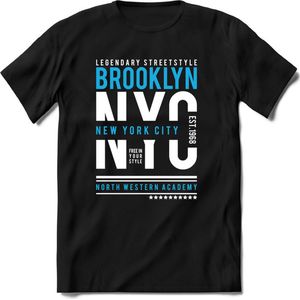 New York City - Brooklyn | TSK Original & vintage | T-Shirt Heren - Dames | Blauw | Perfect Cadeau Shirt | Grappige Spreuken - Zinnen - Teksten | Maat XL