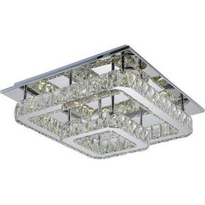 Plafondlamp grote kristallen 45 cm Led 2 kleuren LED met Dimmer 45x45cm