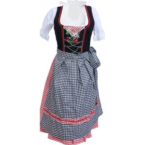 Bel Party Wears - Oktoberfest - Boeren Tirol - Dirndl - Rood Zwart - Maat XS