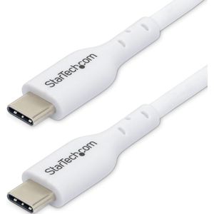 StarTech.com 3m USB-C Laadkabel, Wit, USB C Kabel, USB 2.0 Type-C Laptop Oplaadkabel, 60W 3A Power Delivery, TPE Mantel, USB-C Data Transfer Kabel, M/M