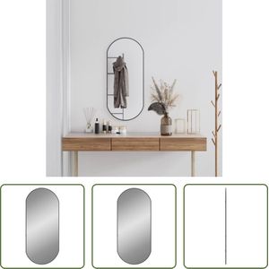 The Living Store Wandspiegel - Zwart - 90 x 40 cm - 4 mm glas