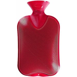 Fashy warm water kruik - dubbelzijdig geribbeld - cranberry - 2 liter