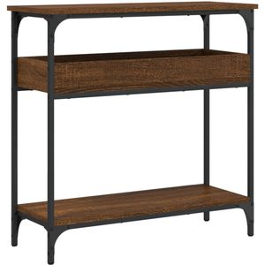 vidaXL Wandtafel met schap 75x29x75 cm bewerkt hout bruin eikenkleur - Wandtafel - Wandtafels - Bijzettafel - Console Tafel
