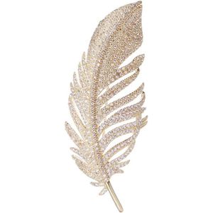 Veer broche pin met strass voor mannen en vrouwen - Kristal blad broches reversspeldjes - Elegante jurk accessoires - Boutonniere Corsage voor hoed, tas, pak, stropdas - Bruiloft, verjaardag