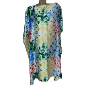 Kaftan -Tuniek - Jurk - Satijn van Viscose - Zijde Onesize 38-48 geel