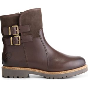 Travelin' Hestnes - Halfhoge dames enkellaarsjes - Boots met gesp - Donkerbruin