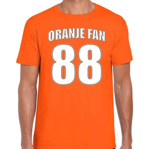 Oranje fan nummer 88 oranje t-shirt Holland / Nederland supporter EK/ WK voor heren L