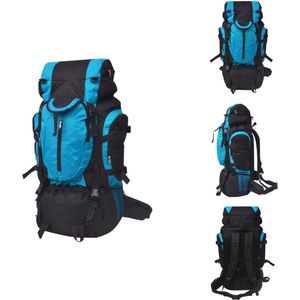 vidaXL Backpack - Backpacks - Rugzak - Rugzakken - Rugzak hiking XXL 75 L zwart en blauw