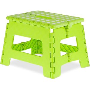 Opstapkrukje inklapbaar - Kinderen - 1 trede - HBD 225x32x25 cm - Max. 120 kg - Groen/wit