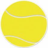Tennisbal sport decoratie sticker versiering - geel - dia 13 cm - vinyl - Tennis feest thema