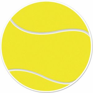 Tennisbal sport decoratie sticker versiering - geel - dia 13 cm - vinyl - Tennis feest thema