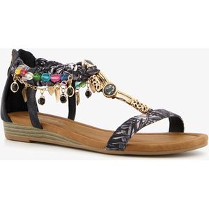 Supercracks dames sandalen met kraaltjes - Zwart - Maat 39