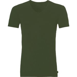 Boru Bamboo - T Shirt Heren - V- Hals - Olijfgroen - 2 Pack - Maat XXXL