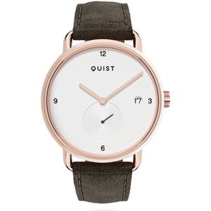 QUIST - Lott dameshorloge - bruin suede - roségoud - zilverwit - 36mm