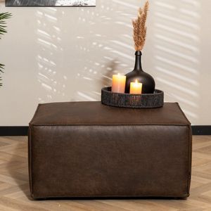 Bronx71® Hocker Memphis Eco-leer Bruin