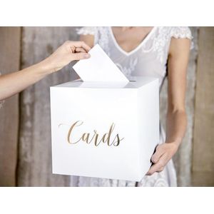 Enveloppendoos Cards wit - goud | Bruiloft | Communie