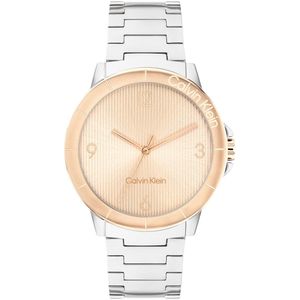 Calvin Klein CK25100025 VIVACIOUS Dames Horloge - Mineraalglas - Staal - Zilverkleurig - 36 mm breed - Quartz - Vouw/Vlindersluiting - 3 ATM (spatwater)