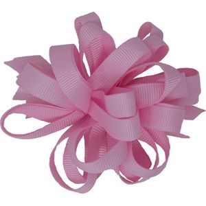 Jessidress Haarclip met bloem gemaakt van linten - Roze