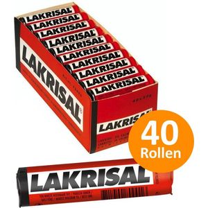 Lakrisal Salmiak snoepjes showdoos voordeelverpakking zout snoep - 40 rollen à 25 g snoepgoed