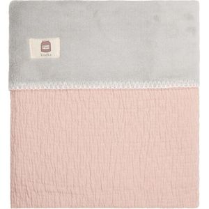 Koeka Wiegdeken Elba Teddy - dusty pink/silver grey 75x100cm