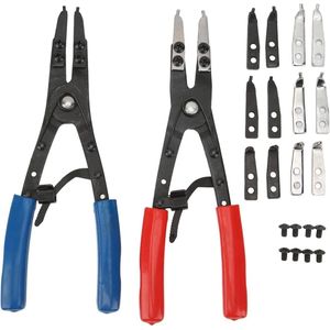 Onderhoud Gereedschap 2 stks Zware Interne Externe Snap Ring Tang Universele Metalen Circlip Tang Set Auto Reparatie Tool