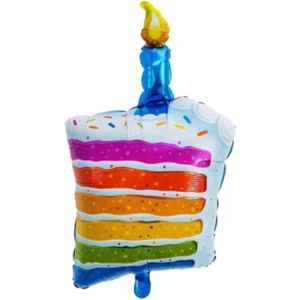 Taartpunt Ballon - XXL - 116x66cm - Kleur - Taart - Regenboog - Folie Ballon - Verjaardag - Happy Birthday - Gefeliciteerd - Versiering - Ballonnen - Feest - Helium ballon - Slingers - Taartpunt - Jarig