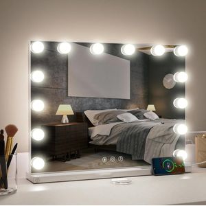 Equivera Hollywood Spiegel Met Verlichting - Make Up Spiegel - Hollywood Spiegel - Hollywood Mirror - Visagie Spiegel - Vanity Spiegel