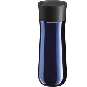 Thermosbeker 350 ml, thermobeker met automatische sluiting, 360° drinkopening, houdt dranken 8 uur warm/12 uur koud, blauw