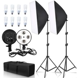 J-Mart Softbox Set - Studio Lampen Set - Fotostudio Lampen - Inlc. Verstelbaren Statieven - Draagtas - 8x 45W Lampen - 50 x 70 cm
