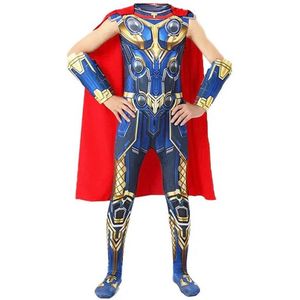 Superheldendroom - Thor met cape - 128/134 (7/8 Jaar) - Verkleedkleding - Superheldenpak