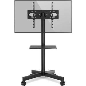 Verstelbare TV Vloerstandaard met Wielen voor TV-schermen en Mobiele TV-standaard voor Optimale Kijkervaring- Professionele Verrijdbare TV Standaard Op Wielen - Universele Mobiele Televisie Trolley Kar Ophang Steun Beugel - Voor Schermen 27-60 Inch