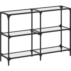 vidaXL Wandtafel - Wandtafels - Bijzettafel - Console Tafel - Wandtafel met transparant glazen blad 118,5x30x81 cm staal