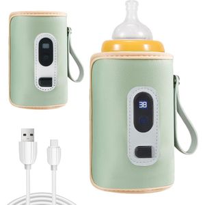 Flessenwarmer draadloos voor Baby - Draagbare Baby Flessenverwarmer voor onderweg - Snelle Verwarming - Oplaadbaar via USB - Flesverwarmer - Baby fles maker