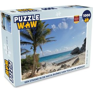 Puzzel Een strand in de Maya-ruïnes van Tulum in Mexico - Legpuzzel - Puzzel 1000 stukjes volwassenen