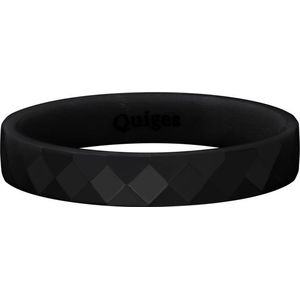 Quiges Stapelring Dames - Vulring Facet - Keramiek Zwart - Maat 20 - Hoogte 4mm