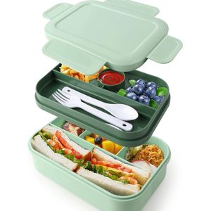 Lunchbox voor volwassenen Stapelbare Bento-lunchboxcontainer met 8 compartimenten Lekvrije lunchcontainers Ingebouwde sauscontainer Gebruiksvoorwerpen