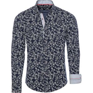 Carisma Overhemd Lange Mouw Met Bloemenprint Blauw 8553 - XL