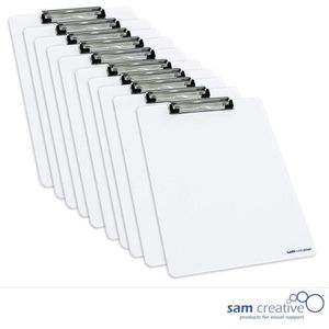 Whiteboard Klembord Blanco (A4 set 10 stuks) | Notitiebord Whiteboard | Inspectiebord Whiteboard | Whiteboard Clipboard