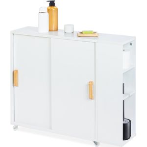 wc Kastje - Wit - Badkamermeubel - Ruimte voor wc Borstel - 4 Vakken
